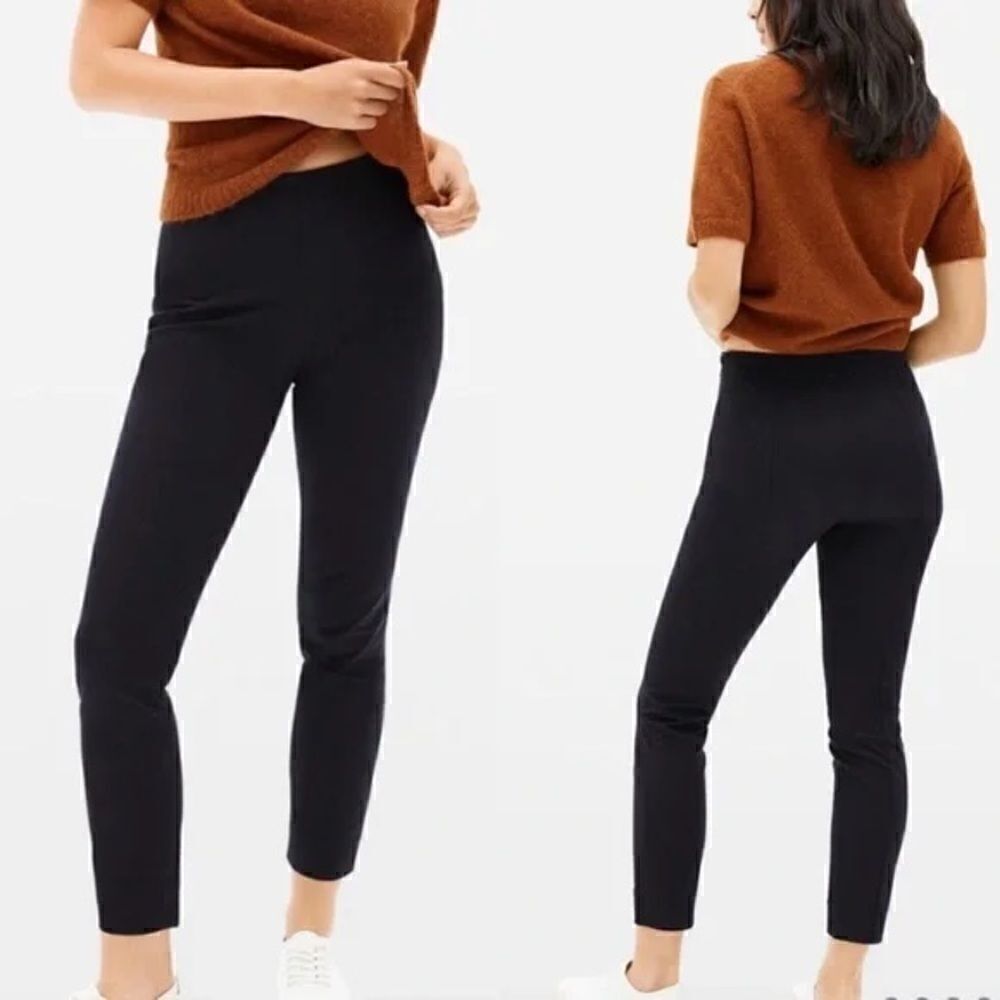 Everlane Black Skinny High Rise Side Zip Pants